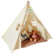 VEVOR CHILDREN'S WIGWAM TEEPEE 1-5 YEARS BEIGE STRONG SET WITH MAT AND DECORATION