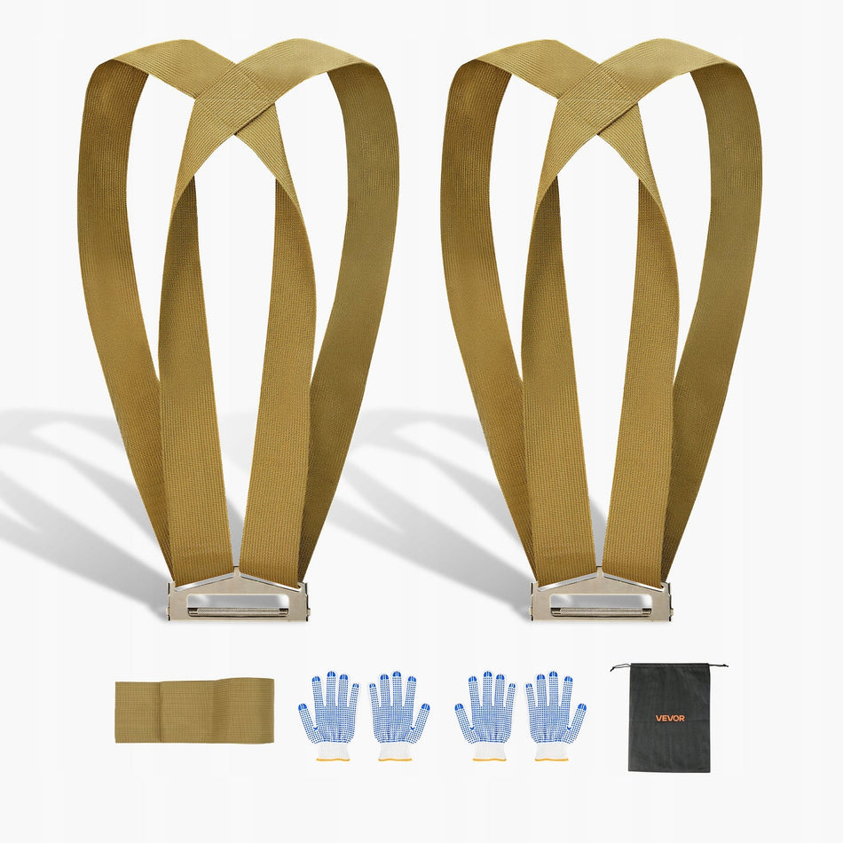 PROFESSIONAL VEVOR LIFTING STRAPS 453.6 KG CAPACITY WITH GLOVES AND BAG
