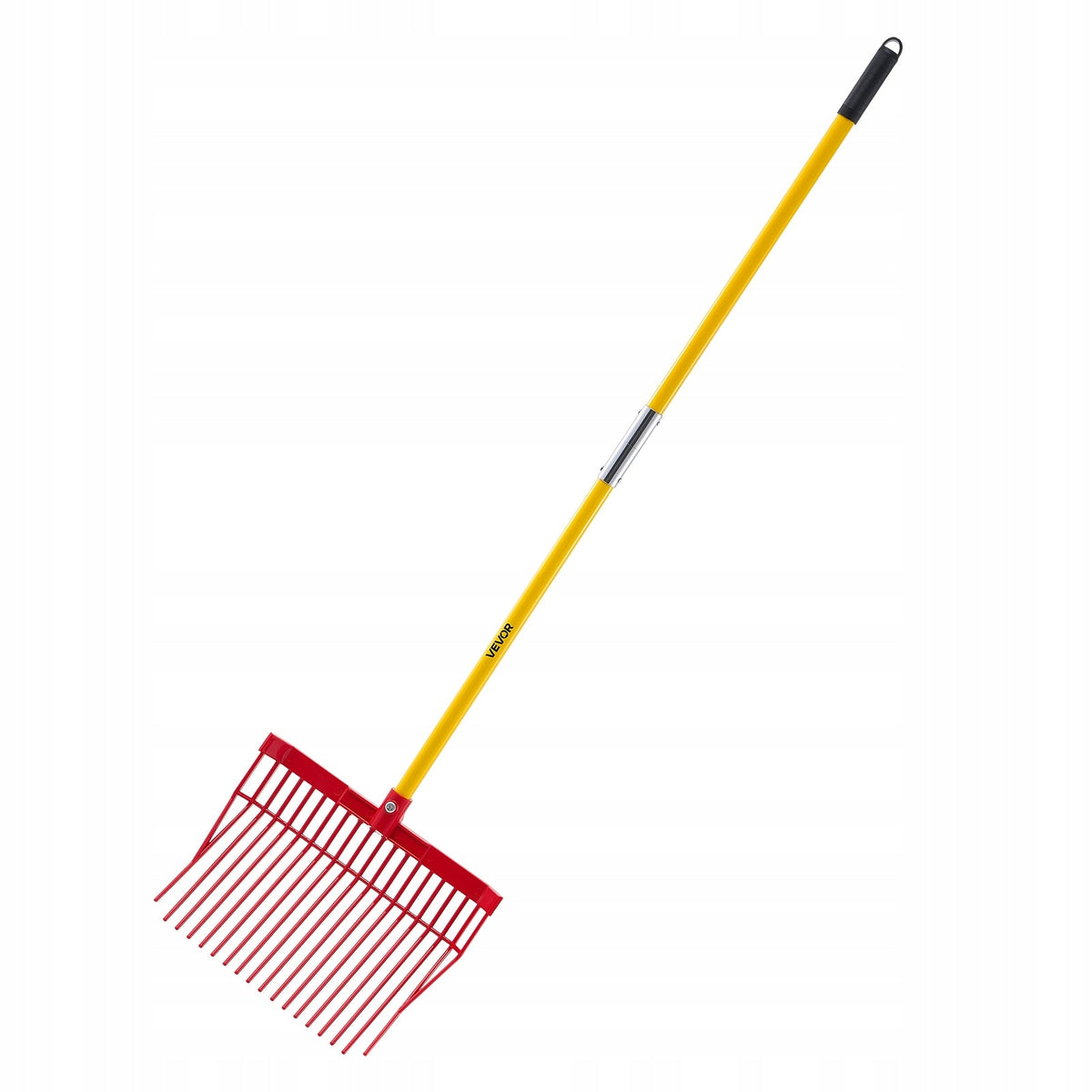VEVOR SWEDISH DIGGING FORK 18 TEETH LONG HANDLE FIBERGLASS SOLID