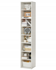 PROFESSIONAL VEVOR 8-TIER LIBRARY SHELF ADJUSTABLE SHELVES WHITE