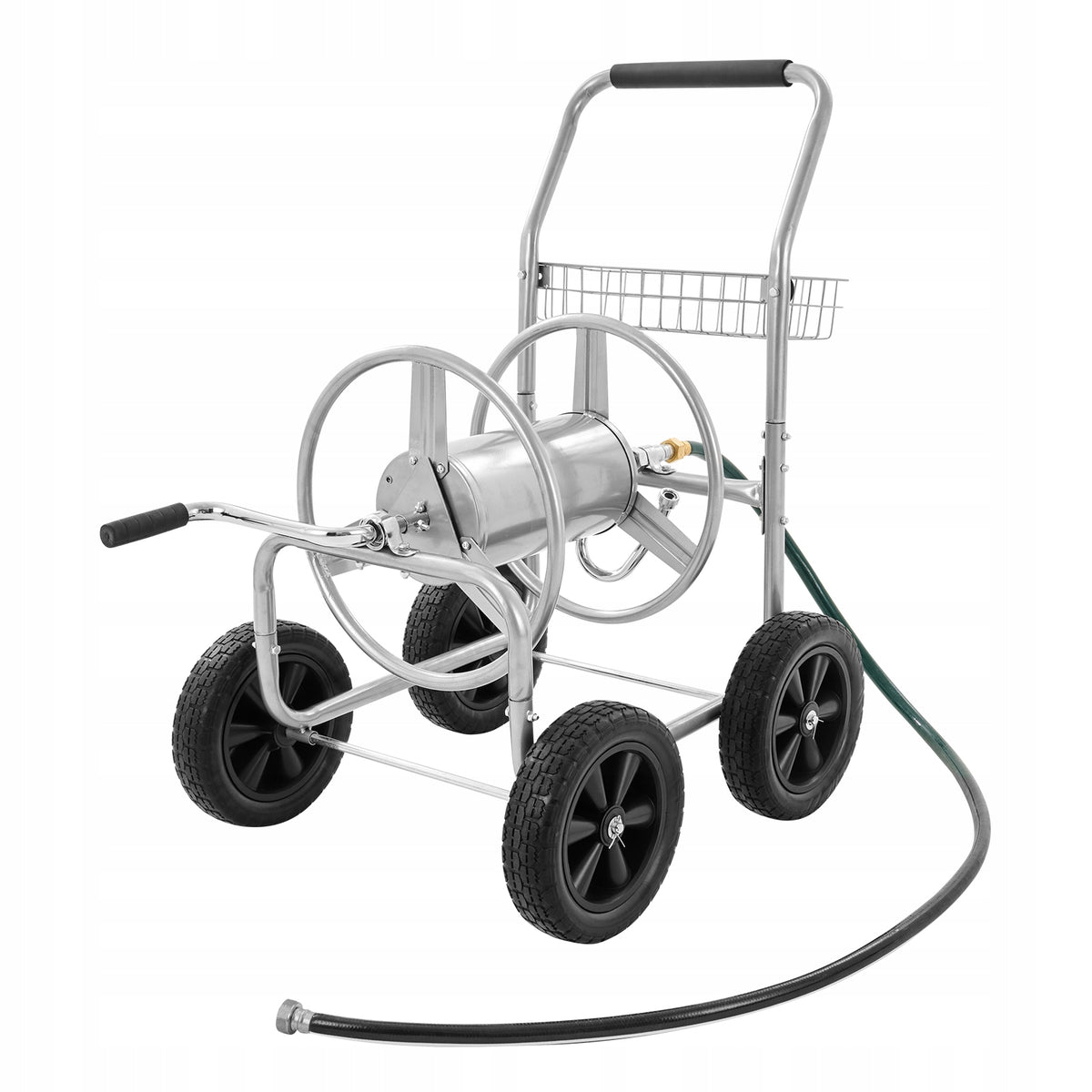 VEVOR Professional Garden Hose Cart, 76m/250ft Steel Hose Reel with 4 Wheels, Heavy Duty