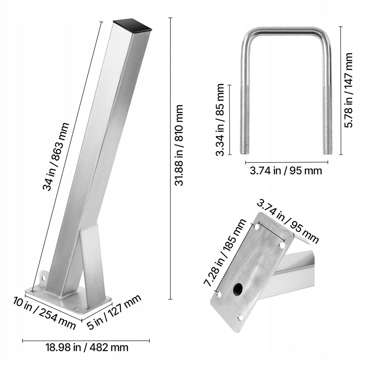 STAND FOR VEVOR WINCH GALVANIZED 3MM TRAILER BRACKET