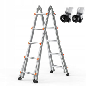 VEVOR TELESCOPIC LADDER A-FRAME 5.1M ALUMINUM COMPACT STRONG 150KG