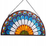VEVOR Stained Glass Panel 913x465mm Hanging Glass with Chain Solid Decor