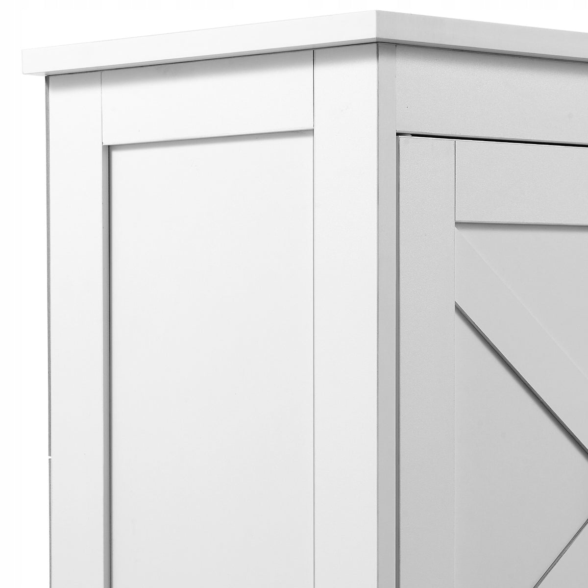 VEVOR WOODEN BATHROOM CABINET 4 SHELVES 4 DOORS WHITE ADJUSTABLE PREMIUM