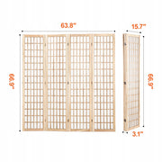 VEVOR 4-PANEL 360 JAPANESE FOLDING SCREEN SOLID WOOD ROOM DIVIDER
