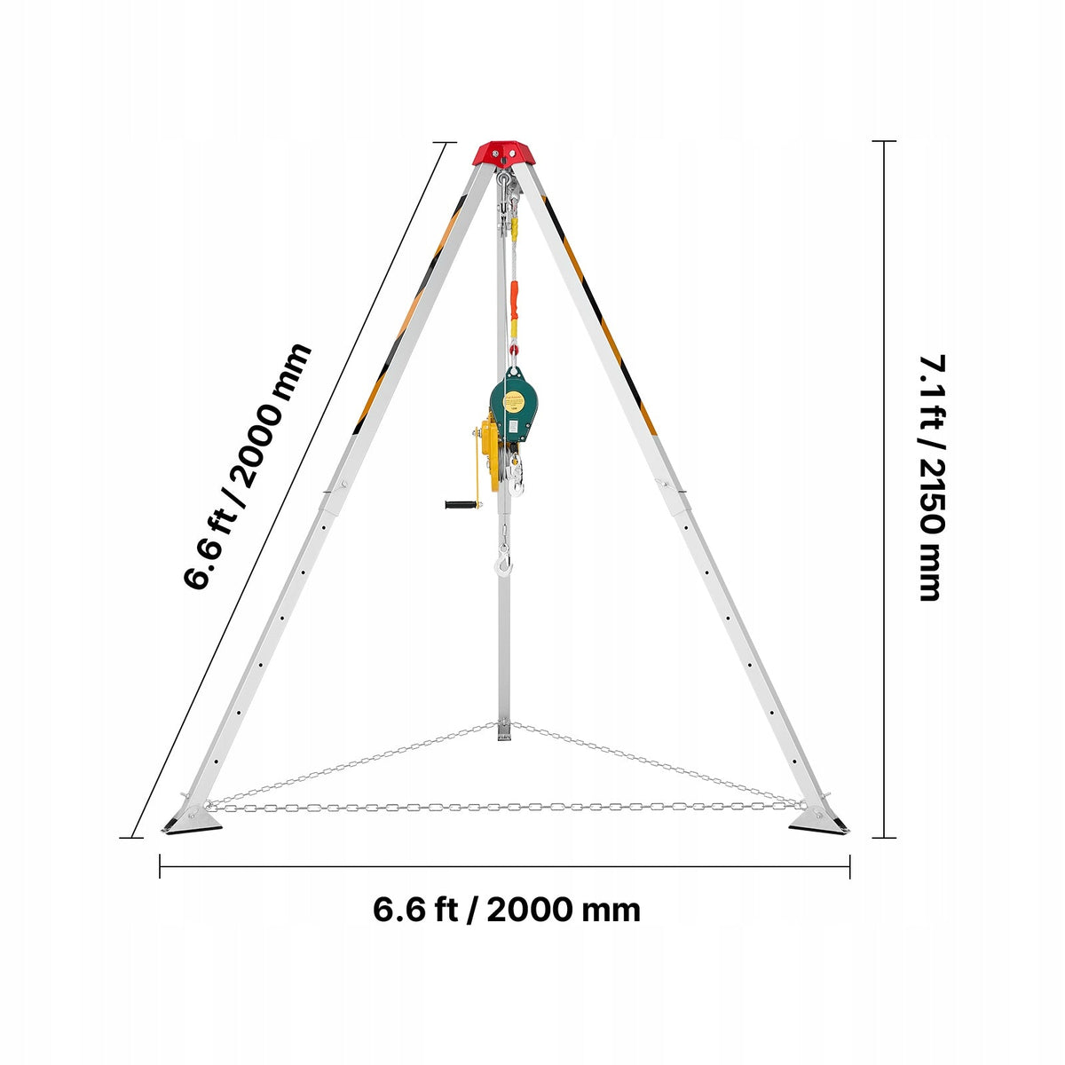 VEVOR CONFINED SPACE TRIPOD KIT HEAVY DUTY RESCUE TRIPOD