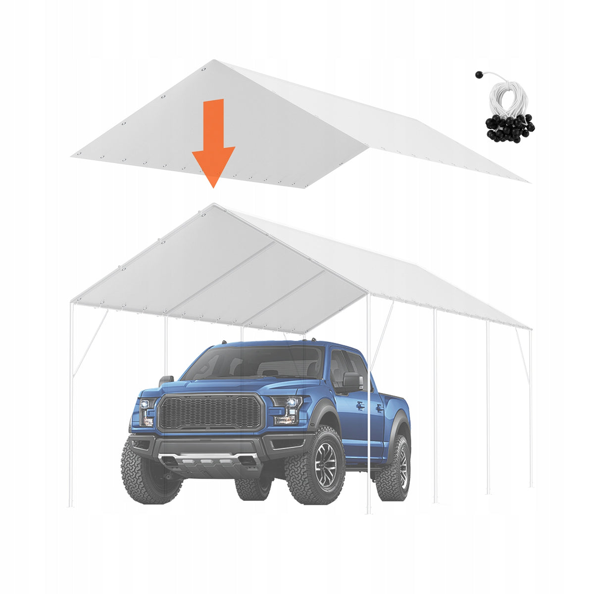 VEVOR 6x3M GARAGE TENT WATERPROOF TARPAULIN WITH UV PROTECTION EASY ASSEMBLY