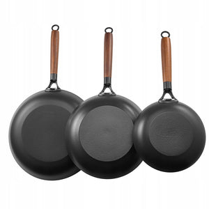 VEVOR CAST IRON FRYING PAN SET 205 265 310 MM DURABLE NON-STICK