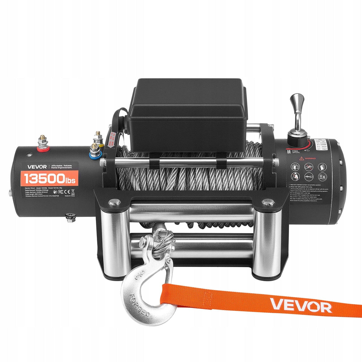 VEVOR 6100 KG 12V ELECTRIC WINCH WITH 24M ROPE WIRELESS SOLID