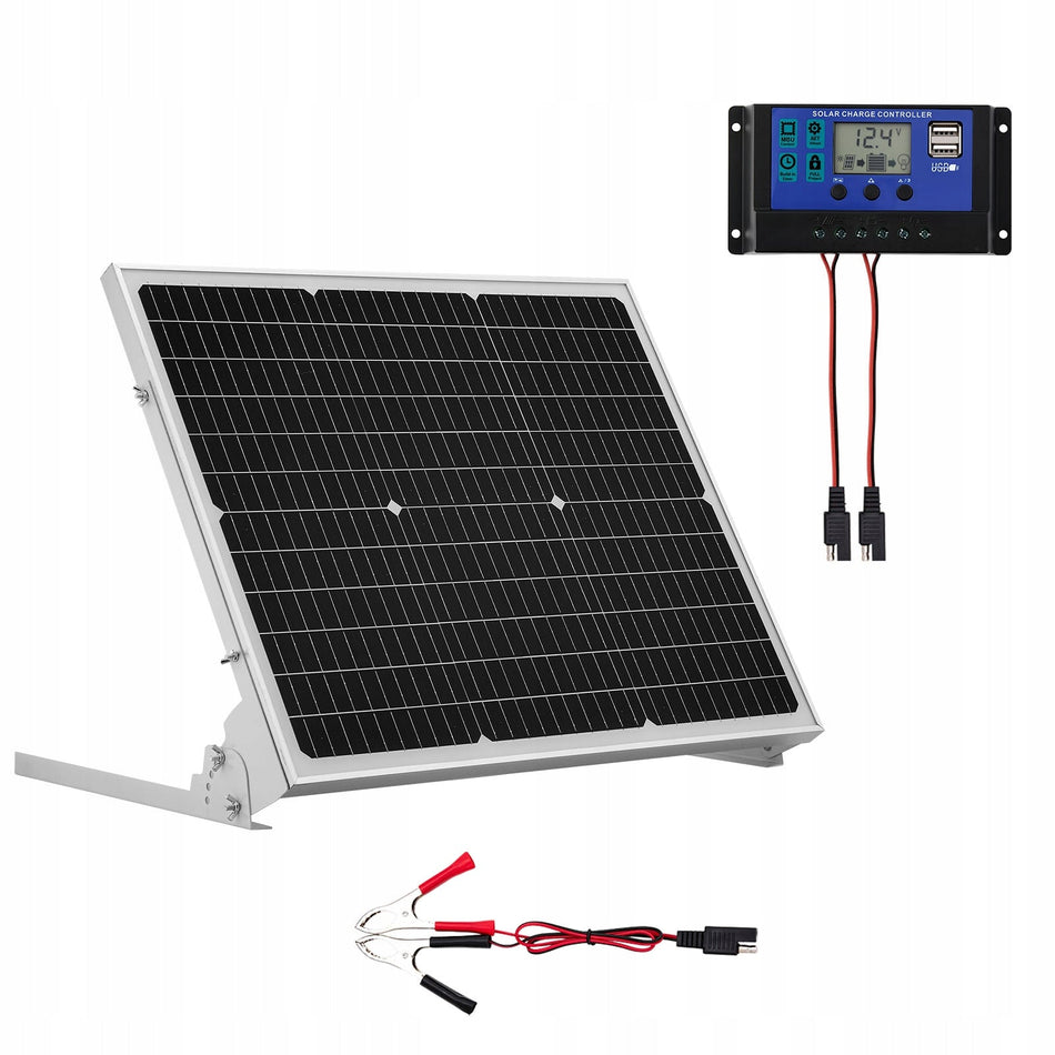 VEVOR 12V 50W Monocrystalline Solar Panel Kit with MPPT