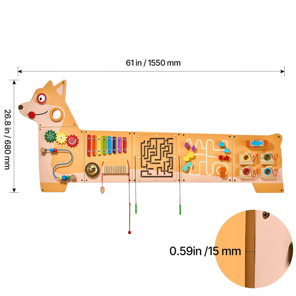VEVOR KIDS' ACTIVITY WALL FOR AGES 3-12, 12 PREMIUM MONTESSORI GAMES