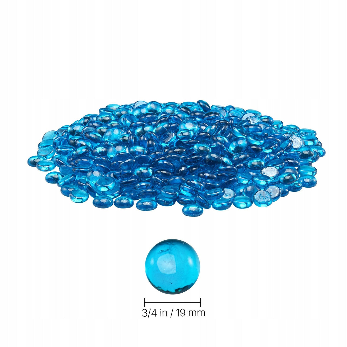 VEVOR FIREPROOF GLASS 9KG GLASS STONES MARINE BLUE 19MM