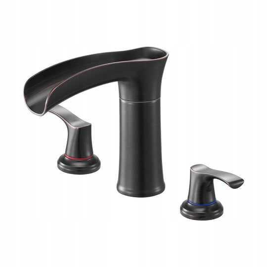 VEVOR ROMAN TUB FAUCET 3-HOLE 2-HANDLE OIL-RUBBED BRONZE SOLID