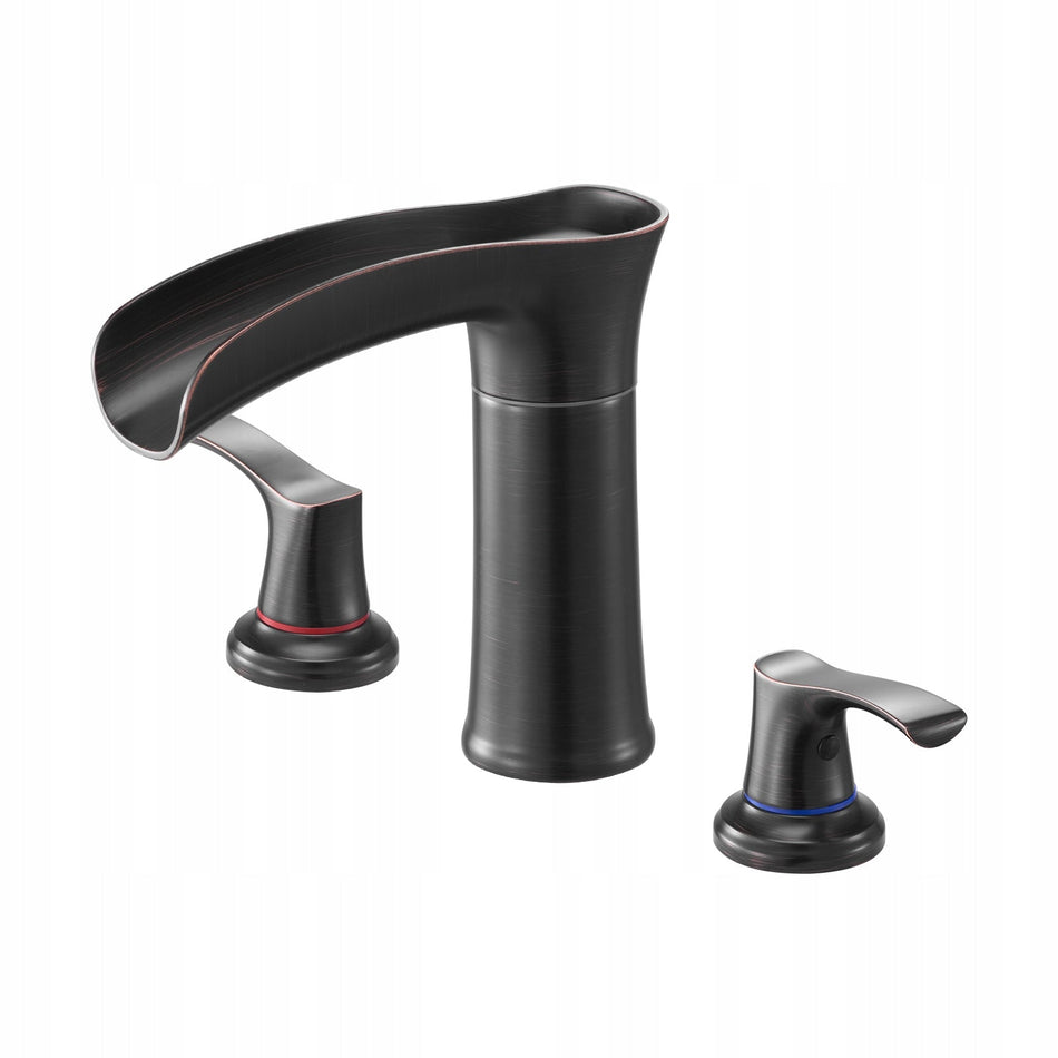 VEVOR ROMAN TUB FAUCET 3-HOLE 2-HANDLE OIL-RUBBED BRONZE SOLID