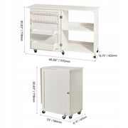 VEVOR FOLDING SEWING TABLE MULTIFUNCTIONAL MACHINE TABLE WITH WHEELS