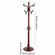 VEVOR WOODEN COAT RACK 11 HOOKS STURDY BASE 1760MM