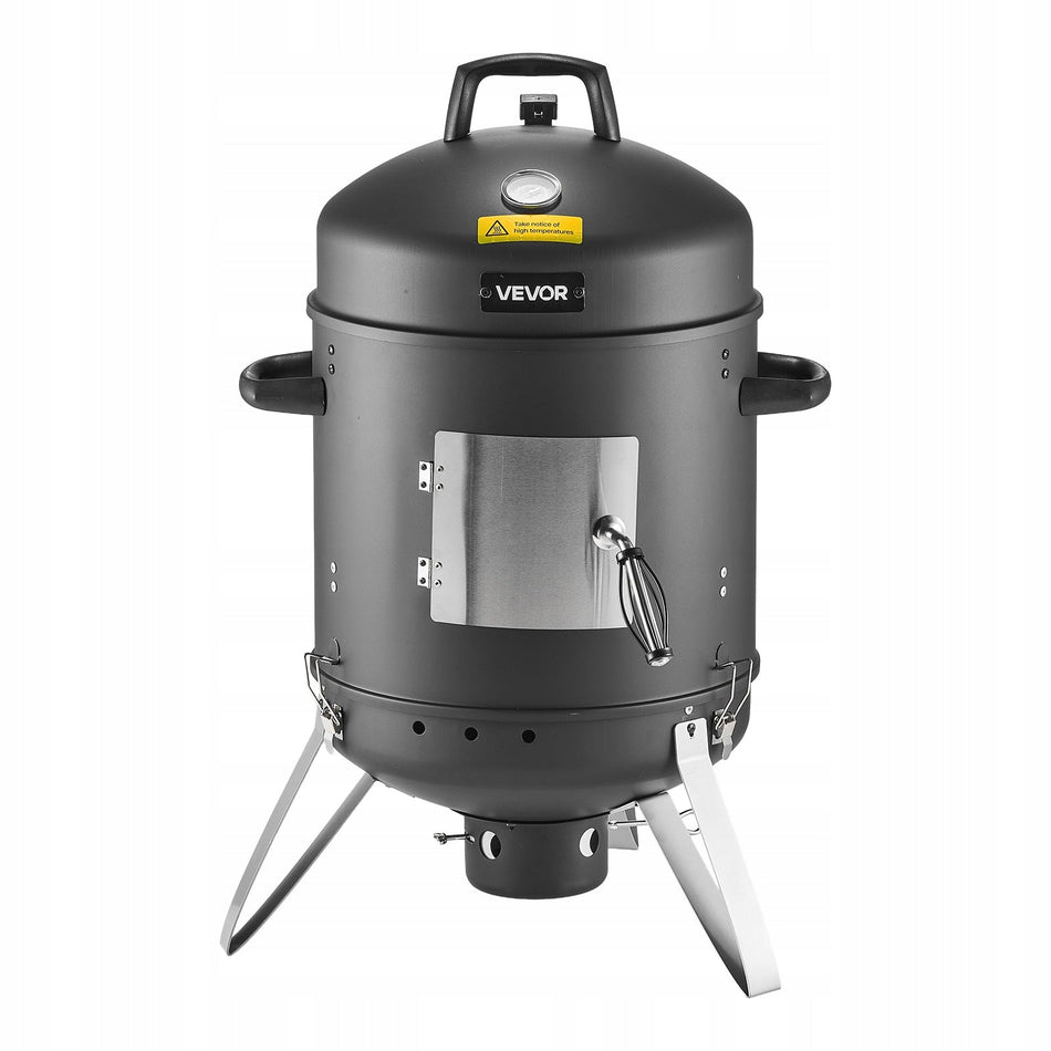 VEVOR SMOKER BARREL 40 CM VERTICAL CHARCOAL GRILL SOLID THERMOMETER
