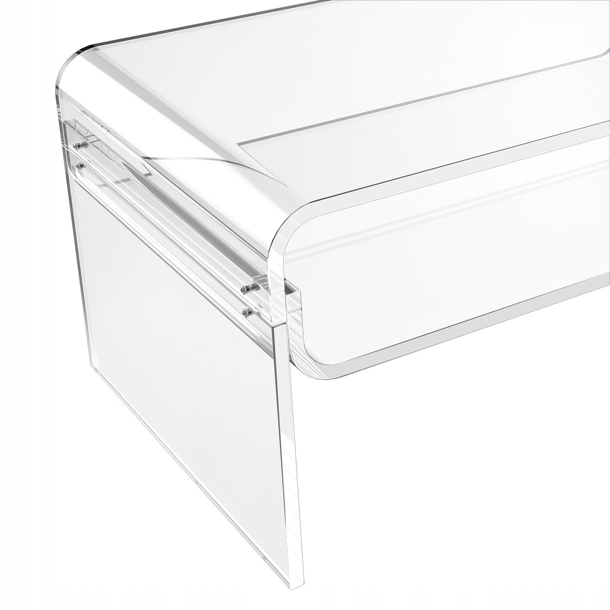 VEVOR TWO-TIER ACRYLIC COFFEE TABLE CLEAR STURDY 80X50X38CM
