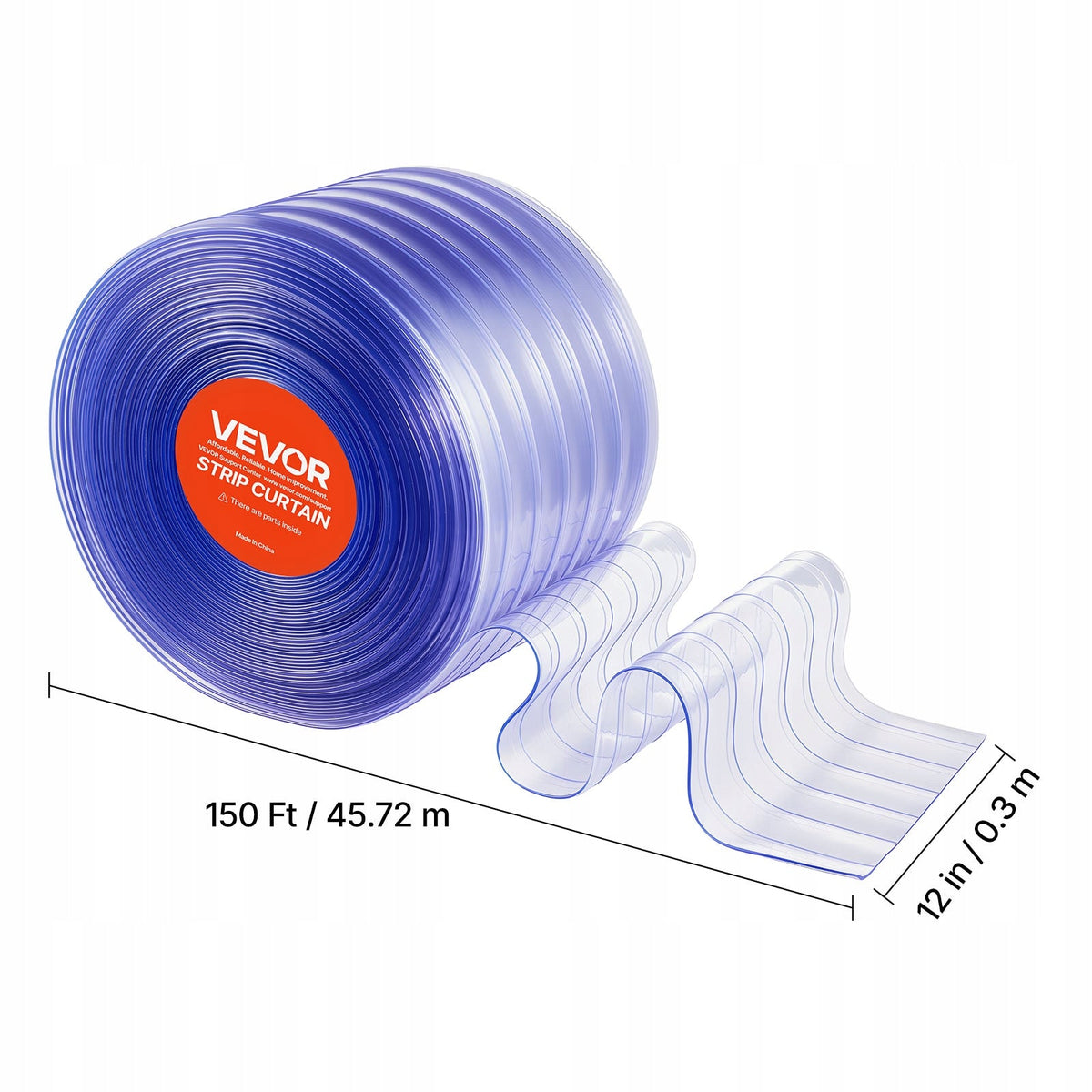 VEVOR PROFESSIONAL PVC STRIP CURTAIN 45 72M X 30CM CLEAR STRONG