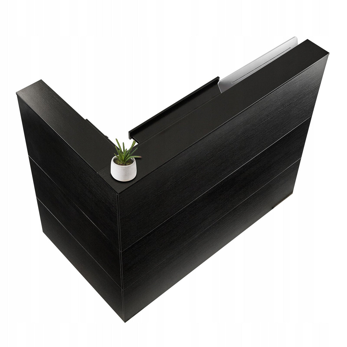 RECEPTION DESK VEVOR RECEPTION COUNTER L-SHAPED DRAWER STORAGE BLACK