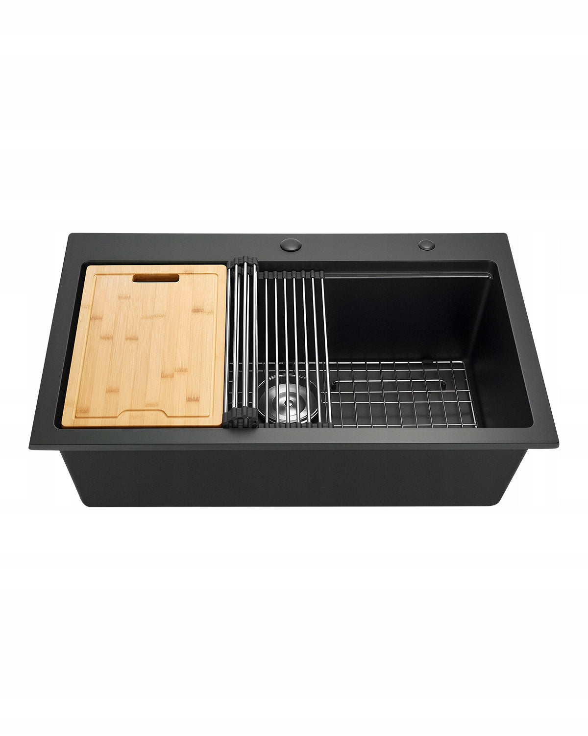 VEVOR 84x56x25 CM PREMIUM BLACK GRANITE KITCHEN SINK COUNTERTOP MOUNT