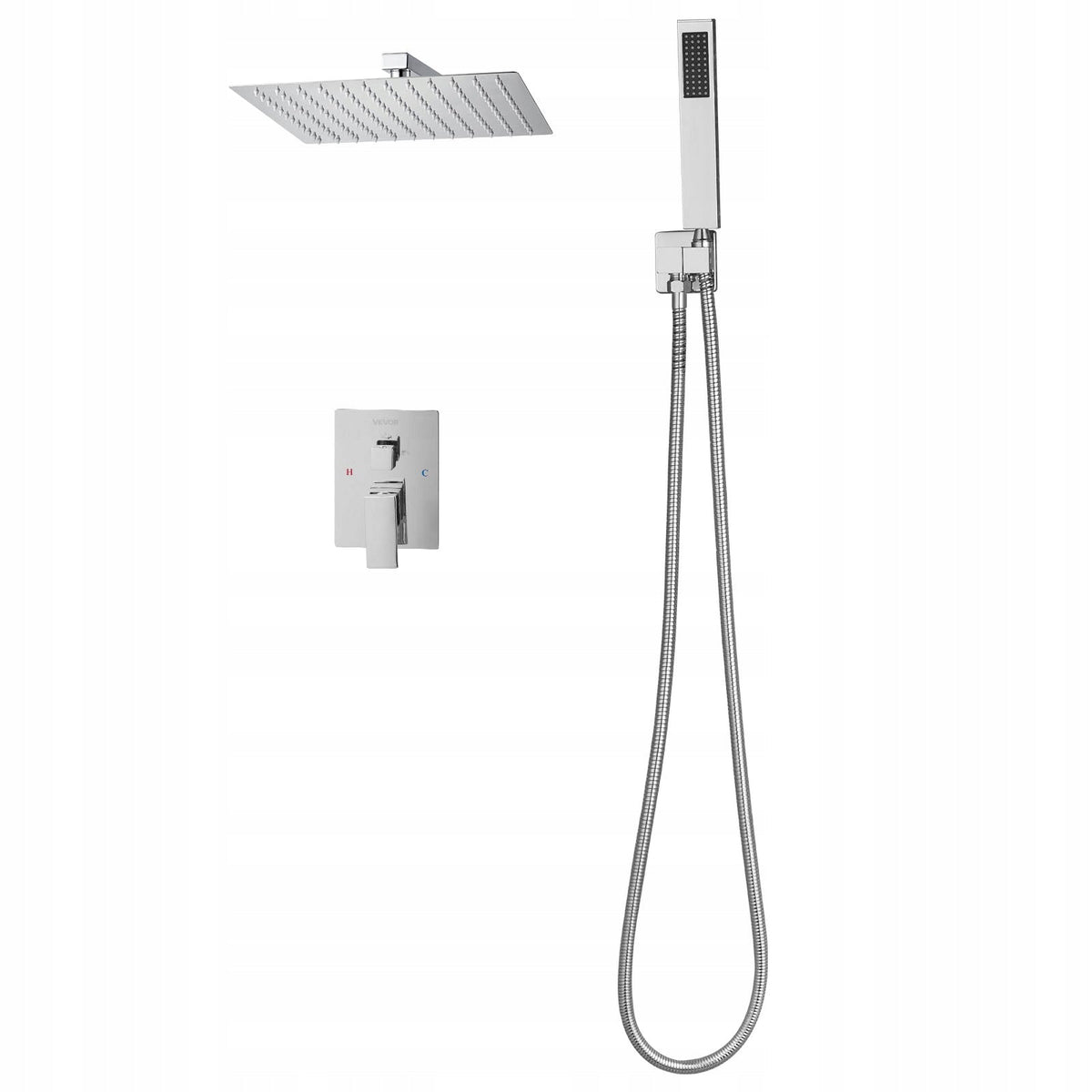 VEVOR PROFESSIONAL SHOWER FAUCET WITH 12-INCH SQUARE RAIN SHOWER HEAD
