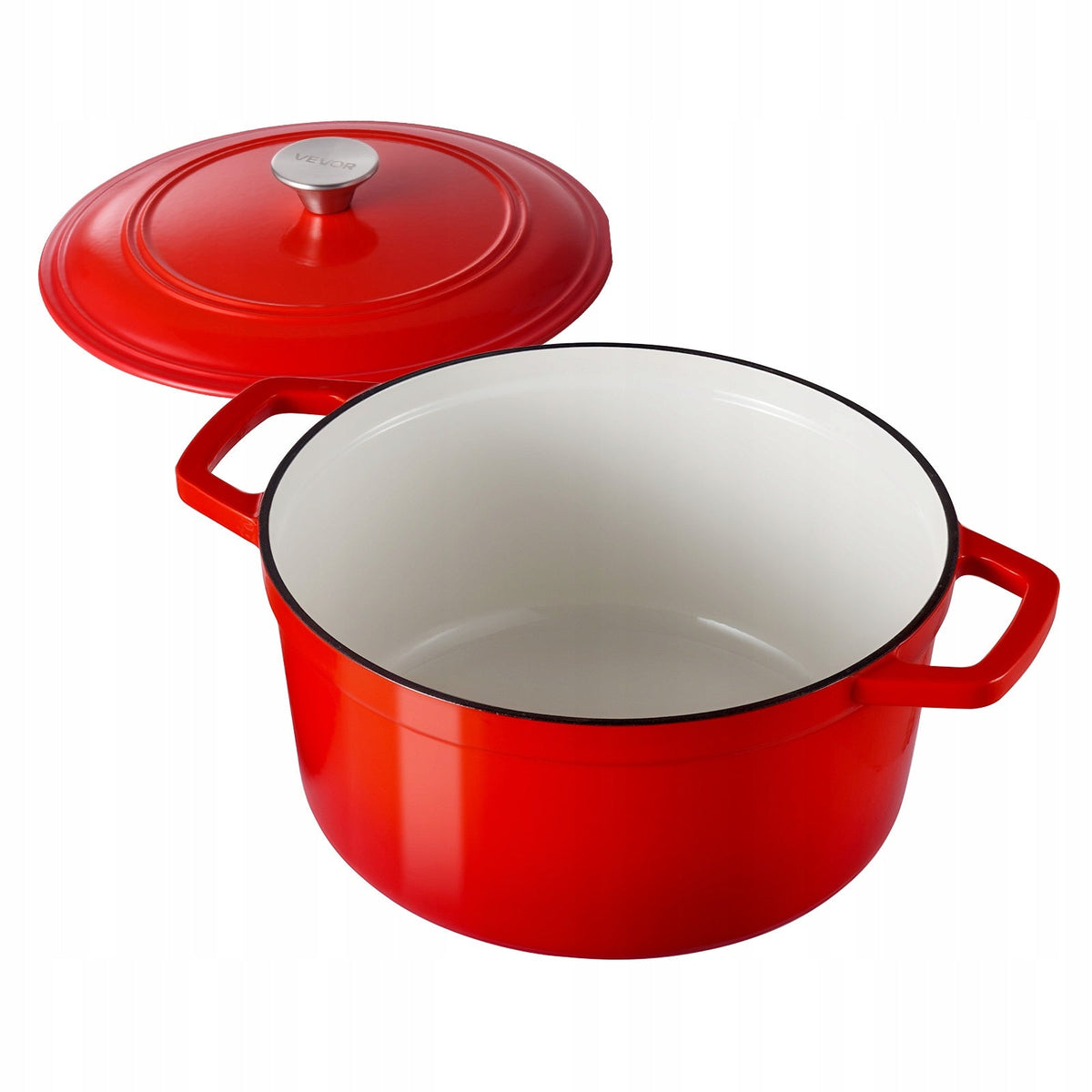 VEVOR 5.68L CAST IRON ENAMELED DUTCH OVEN FOR BAKING BREAD DURABLE SOLID