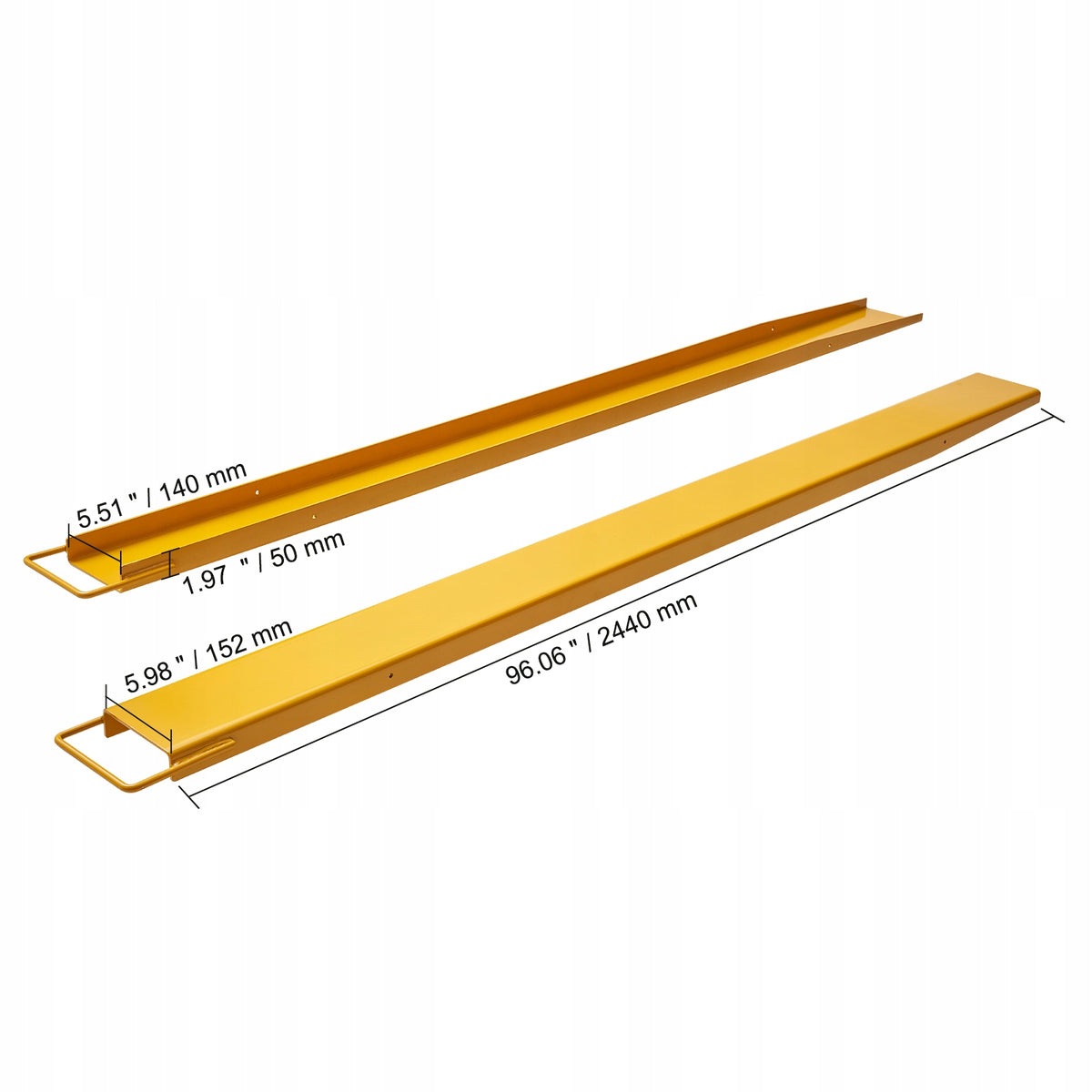 VEVOR FORKLIFT FORK EXTENSIONS 244 CM 1 PAIR STRONG STEEL