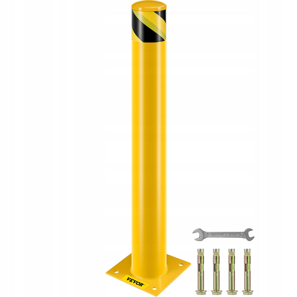 VEVOR BOLLARD 91.4 CM YELLOW STRONG STEEL 20X20 CM SET