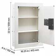 VEVOR 22 INCH WALL SAFE STRONG LOCK PASSWORD CARD KEY ADJUSTABLE SHELVES