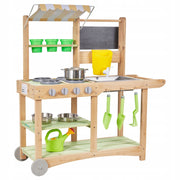 PREMIUM VEVOR WOODEN PLAY KITCHEN WITH FAUCET AND ACCESSORIES FOR CHILDREN