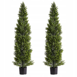 VEVOR ARTIFICIAL CEDAR TOPIARY TREES 2 PCS 1524 MM STRONG SOLID
