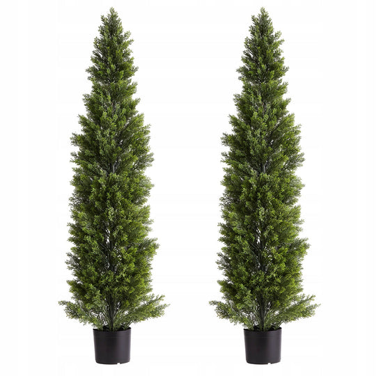VEVOR ARTIFICIAL CEDAR TOPIARY TREES 2 PCS 1524 MM STRONG SOLID