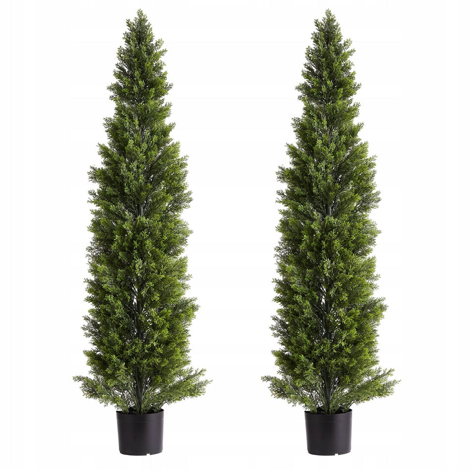 VEVOR ARTIFICIAL CEDAR TOPIARY TREES 2 PCS 1524 MM STRONG SOLID