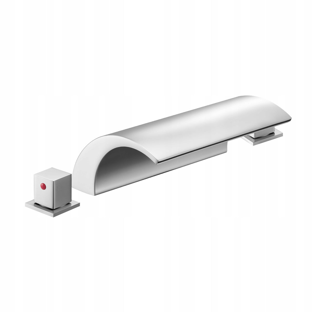 VEVOR ROMAN TUB FAUCET SET 3 HOLE 2 HANDLE HEAVY DUTY SILVER