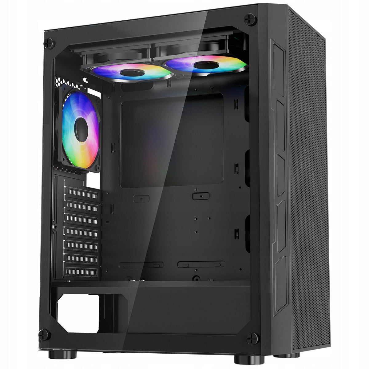 VEVOR MID TOWER GAMING CASE TEMPERED GLASS 3X120MM ARGB USB 3.0
