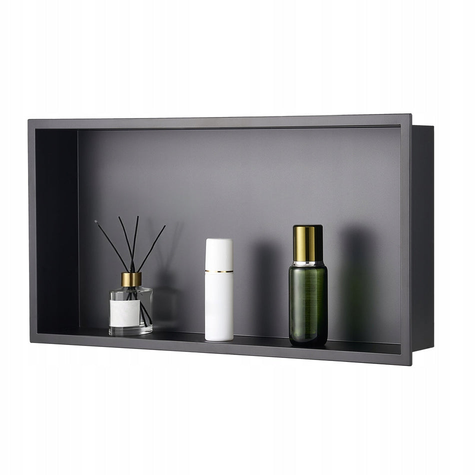 VEVOR SHOWER NICHE 10X33X63 CM STAINLESS STEEL WATERPROOF BLACK