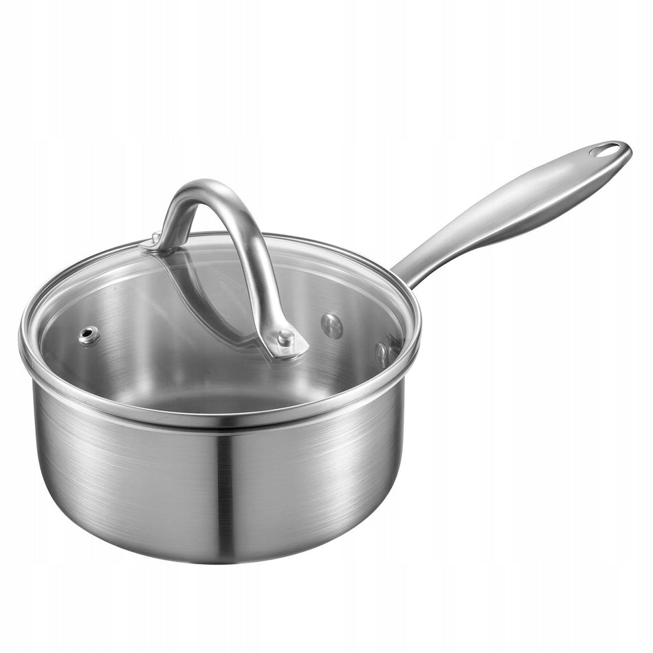 VEVOR COOKING POT SAUCEPAN 1 42L WITH GLASS LID STAINLESS STEEL