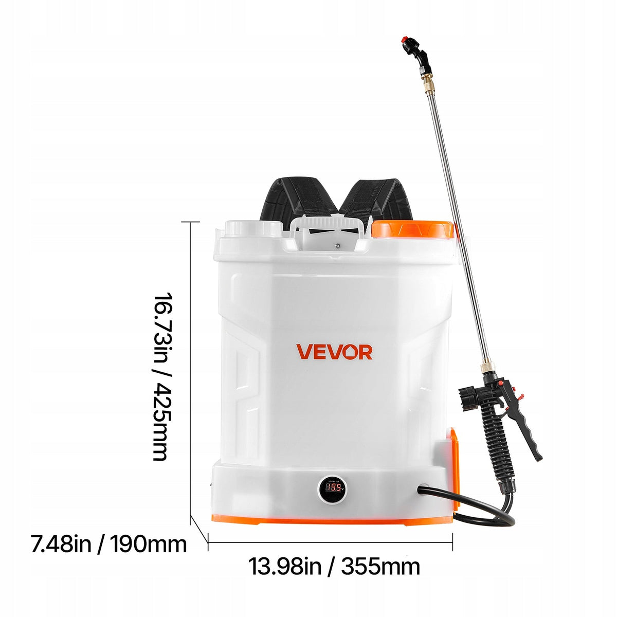 VEVOR 12L ELECTRIC BACKPACK SPRAYER CORDLESS POWERFUL 2H RUNTIME
