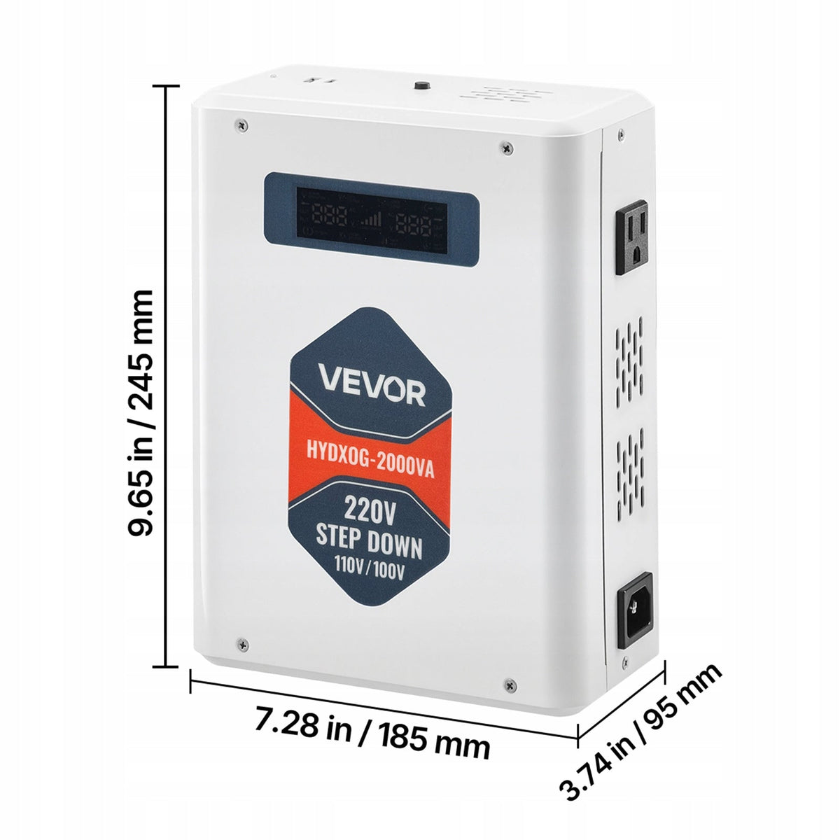 VEVOR 2000VA STEP-DOWN VOLTAGE CONVERTER 220V TO 110V WITH USB LCD POWERFUL