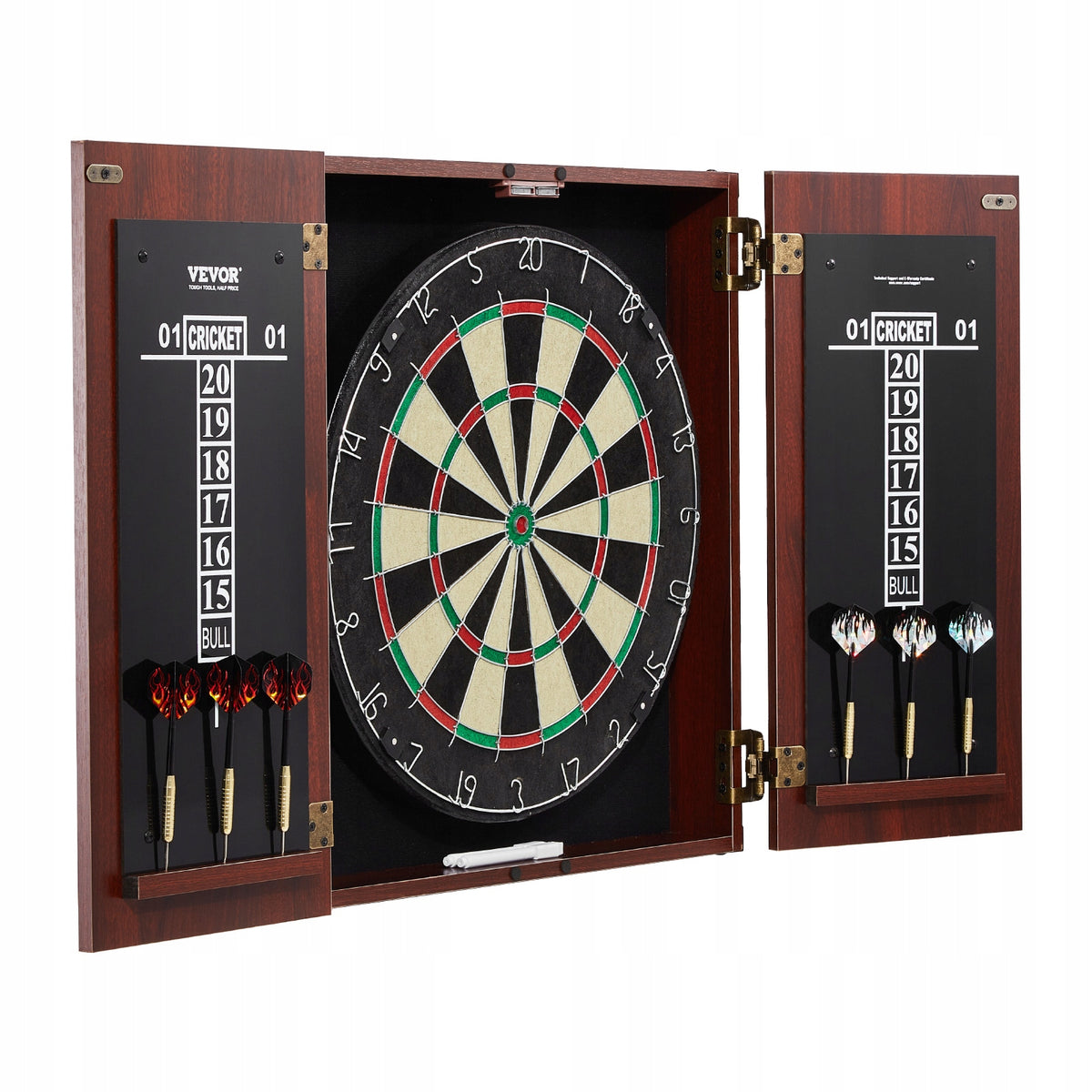 VEVOR 18-INCH PREMIUM DARTBOARD AND CABINET SET WITH ACCESSORIES