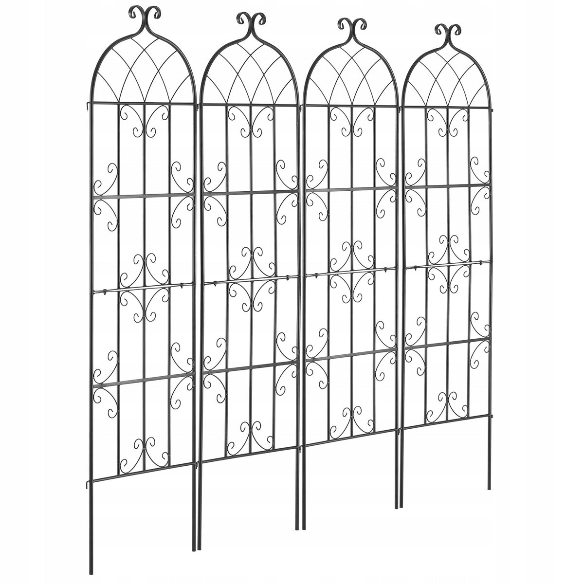 VEVOR 51x180 cm Climbing Plant Support - Set of 4 Metal Trellises