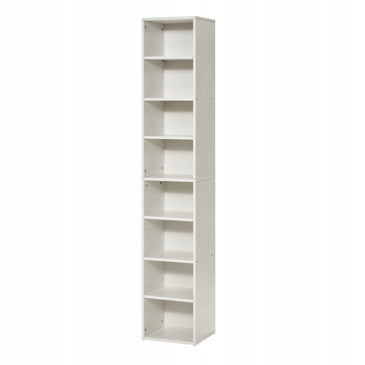 PROFESSIONAL VEVOR 8-TIER LIBRARY SHELF ADJUSTABLE SHELVES WHITE