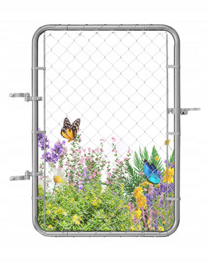 VEVOR HEAVY-DUTY GARDEN GATE 117X81 CM GALVANIZED STEEL GATE ADJUSTABLE