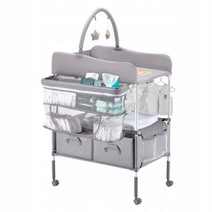VEVOR FOLDABLE CHANGING TABLE WITH 2 FABRIC DRAWERS SIDE BASKET