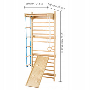 VEVOR WOODEN ROPE LADDER 15 STEPS FOR PLAYGROUND CLIMBING STURDY