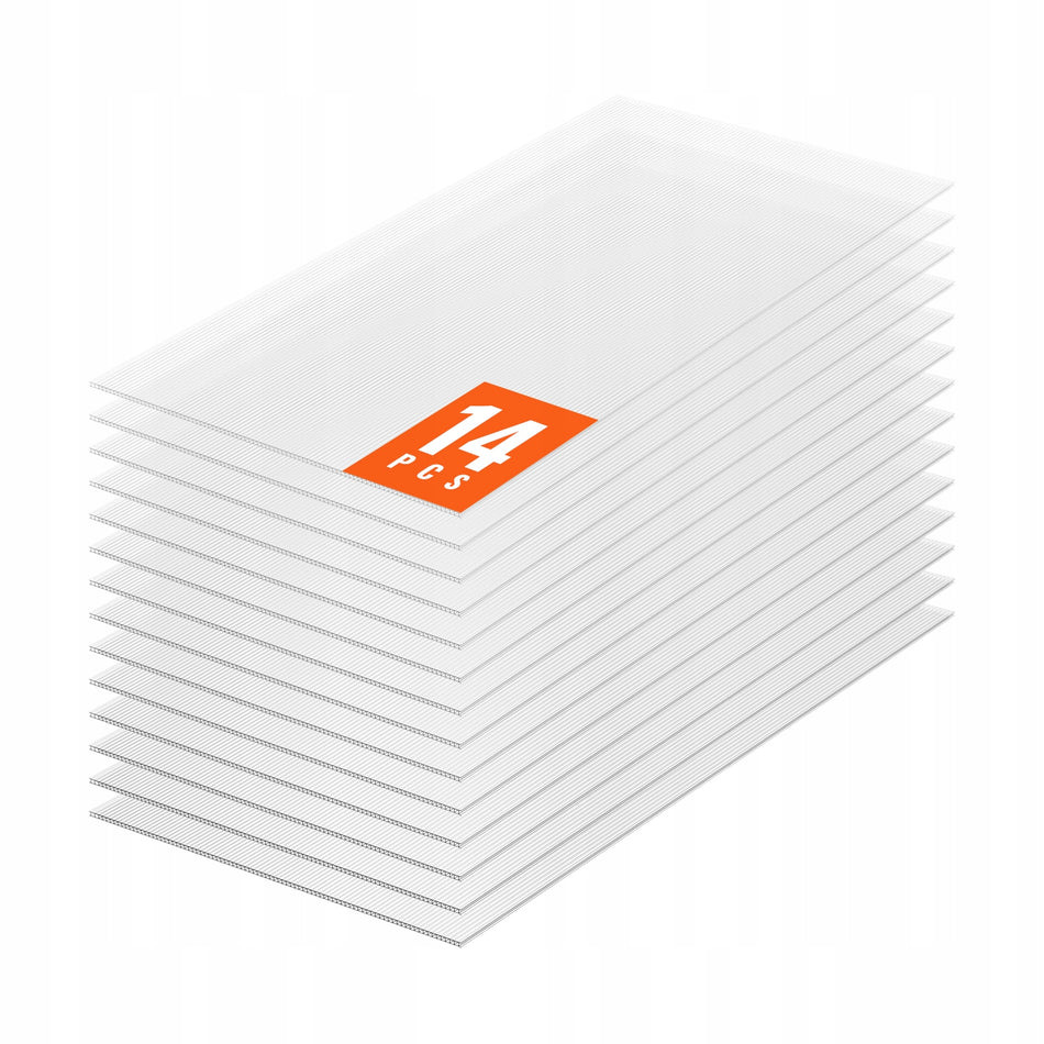VEVOR SET OF 14 POLYCARBONATE SHEETS FOR GREENHOUSE 1210X605X8MM STRONG