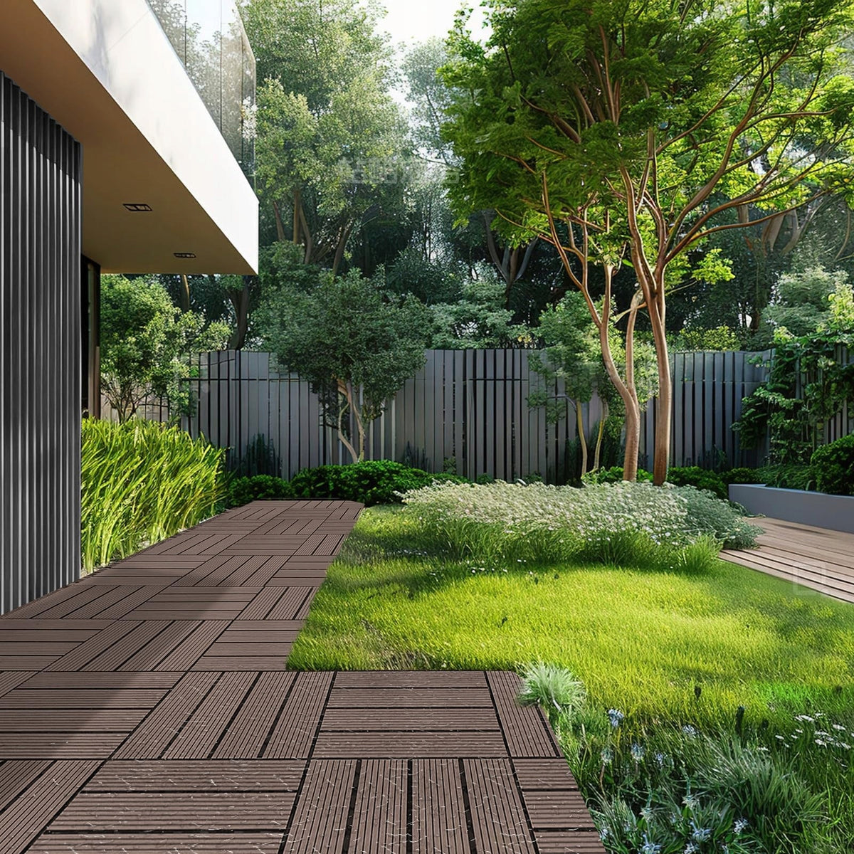 VEVOR PATIO TILES 10 PCS 30X30 CM WATERPROOF ANTI-SLIP WOOD