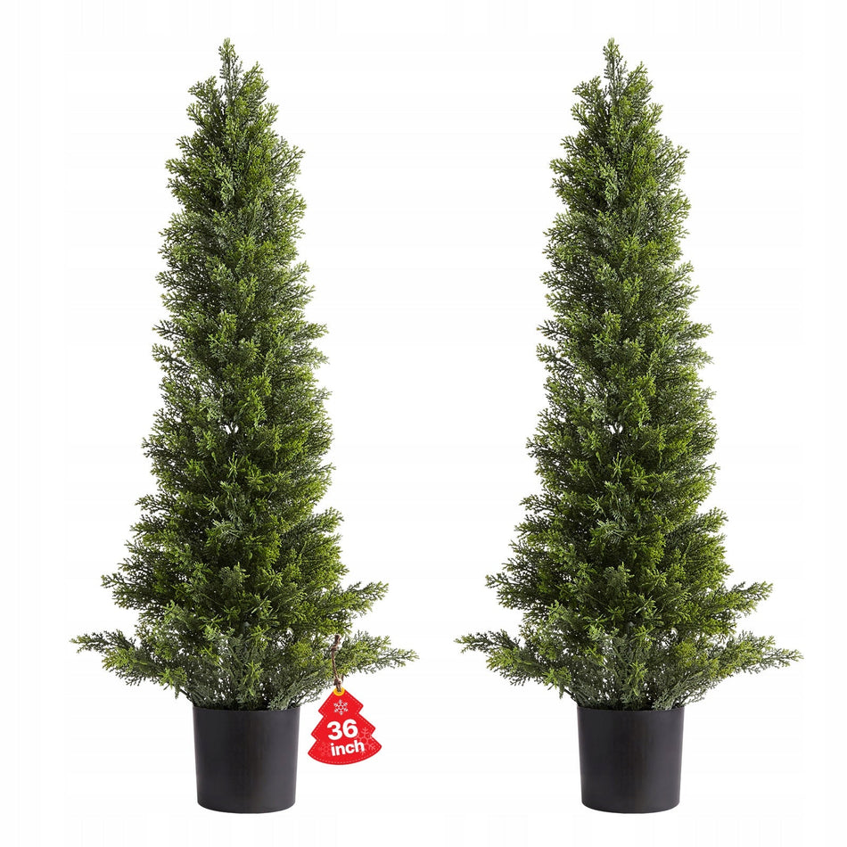 VEVOR ARTIFICIAL CEDAR TOPIARY TREES 2 PCS 91 CM STRONG REALISTIC